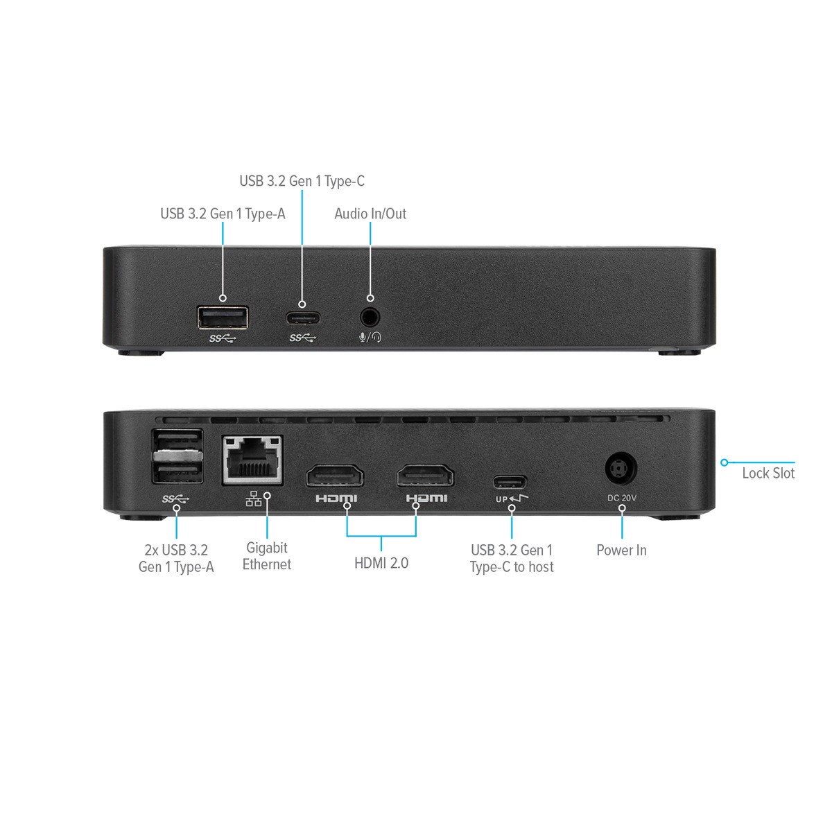  USB Type-C Docking Station - 65 W - 5 x USB Ports - 3 x USB Type-A Ports - USB Type-A - USB Type-C - Network (RJ-45) - 2 x HDMI Ports - HDMI - Wired  