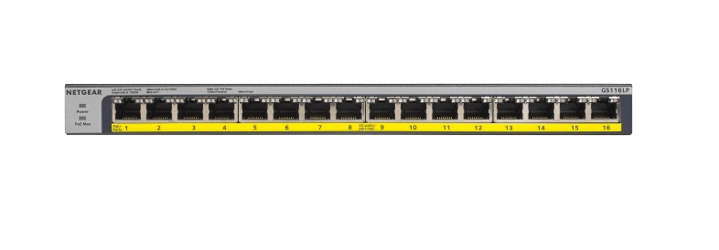  PoE Switch: 16-Port Gigabit Ethernet PoE+ Switch 76W, Rackmount & Wall-Mount Kit Included  