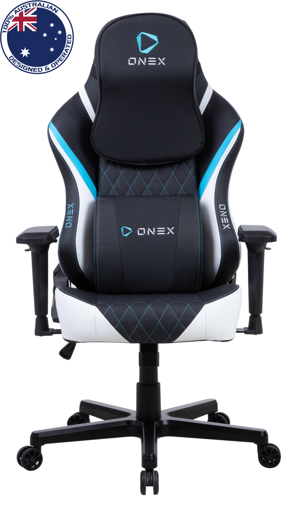  ONEX-FX8 Gaming /Office Chair - Black/Blue/White<BR><fONT COLOR='RED'>In-Store Pickup Not Available - Delivery Only (Freight Charges Apply)  