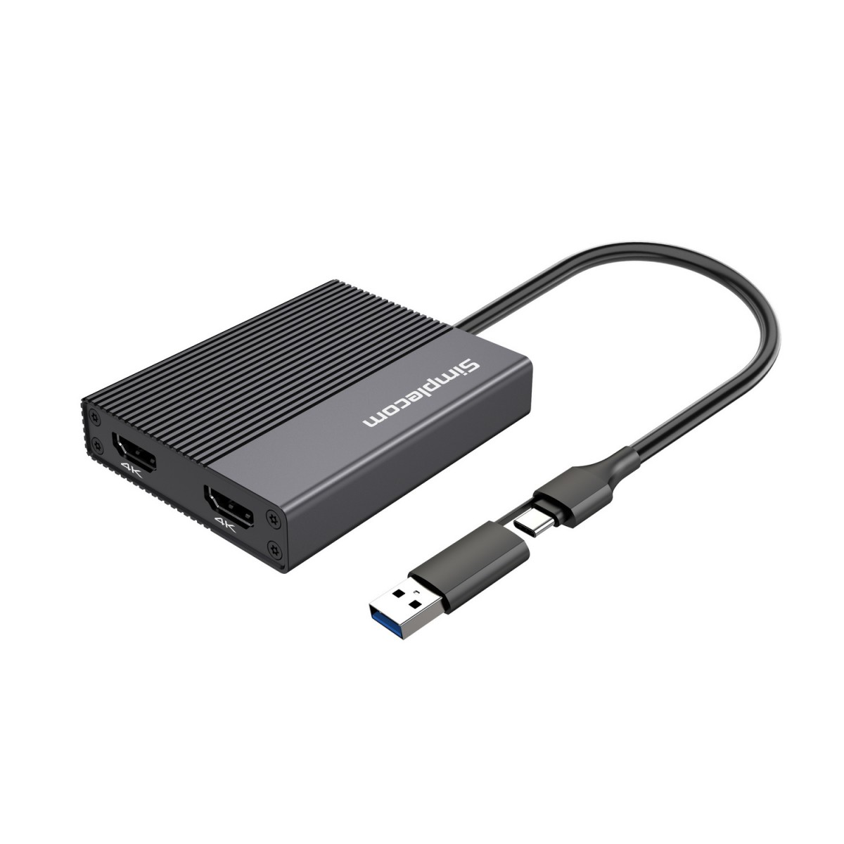  USB 3.0 or USB-C Type-C to Dual 4K HDMI 2.0 Display Adapter for 2x 4K@60Hz Extended Screens  