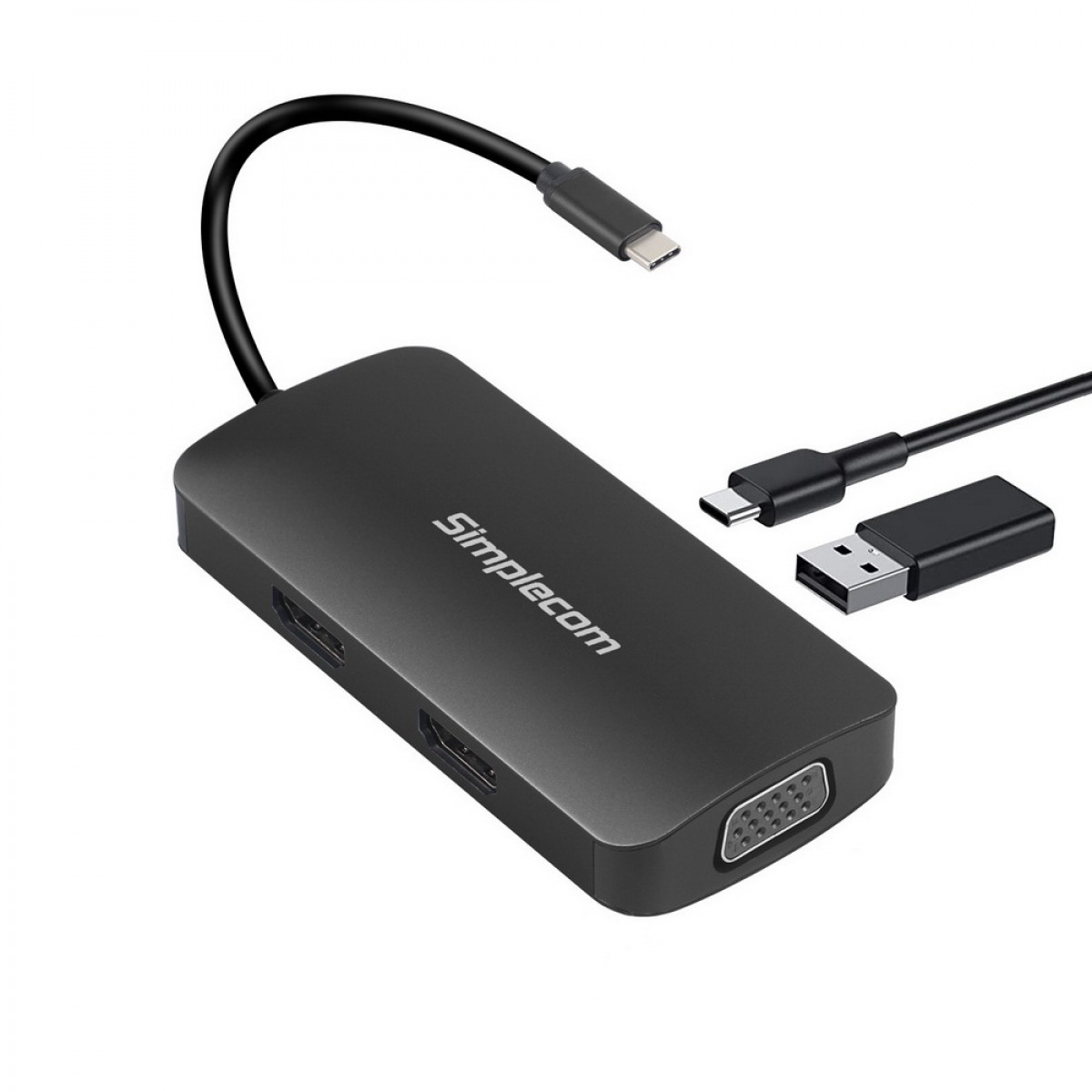  5-in-1 USB-C (Type-C) Multiport Adapter MST Hub with VGA and Dual HDMI  