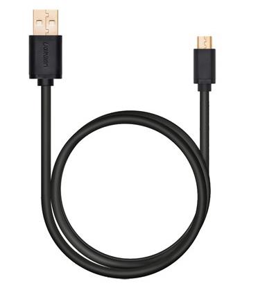  US125 Micro USB2.0 male to USB male cable Gold-plated 1M Black  