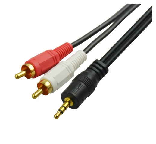 <B>Audio Cable:</b> 3.5mm Audio AUX Cable Male to 2x RCA Male (M-M) - 3m  
