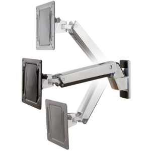  Heavy Duty Interactive Arm LCD Wall Mount Polished Aluminium, Max LCD size 60", Max weight 18.2KG  