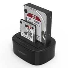  Hard Disk Drive Docking Station USB 3.0 SATA Dual-bay Enclosure Case with Offline Clone Function for 2.5"/3.5" SDD HDD  