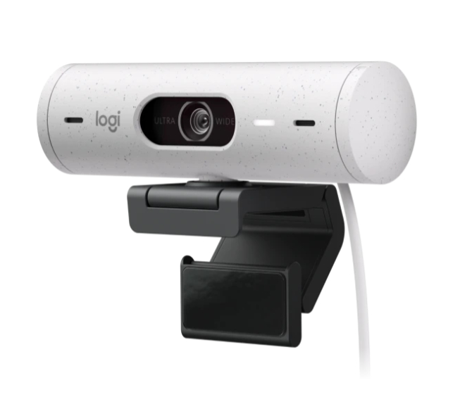  Logitech BRIO 500 - Full HD 1080p webcam with light correction, auto-framing, and Show Mode - White  