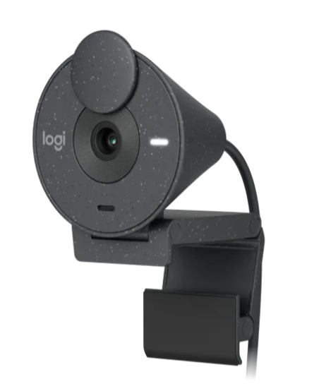  Logitech BRIO 300 - 1080p webcam with auto light correction, noise-reducing mic, and USB Type-C connectivity - Graphite  