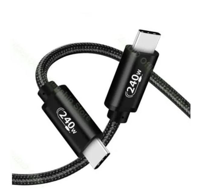  USB4 TYPE-C 40Gbps PD 240W Braided Cable Black - 2m  