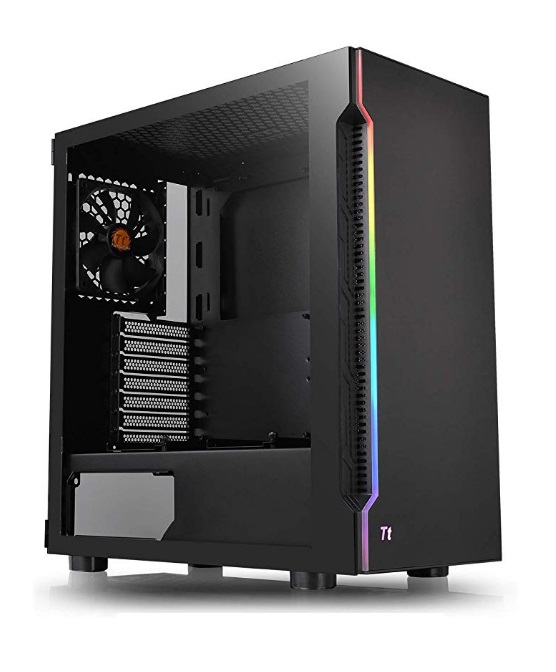  <b>Mid-Tower Case</b>: H200 TG RGB - Black<BR>1x 120mm Fan, 2x USB 3.0, Tempered Glass Side Panel, RGB-LED Lighting, Supports: ATX/mATX/mini-ITX  