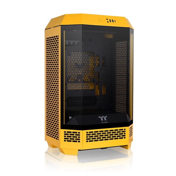  <b>Micro-Tower Case:</b>The Tower 300 - Bumblebee<br>2x 140mm PWM Fans, 2x USB 3.0 + 1x USB Type-C, Tempered Glass Side & Front Panels, Supports: Micro-ATX/mini-ITX  