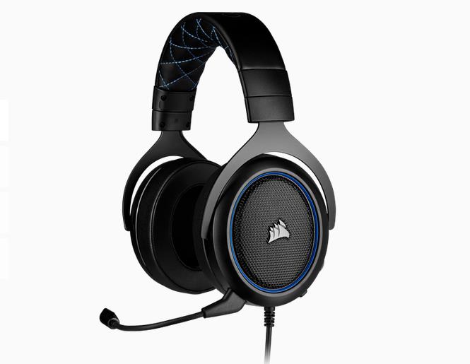 <B>Wired Gaming Headset:</b> HS50 PRO Stereo Gaming Headset, 3.5mm Analog Connection, On-Ear Controls, Compatible with: PC, Xbox One*, PS4, Nintendo Switch & Mobile - Blue  