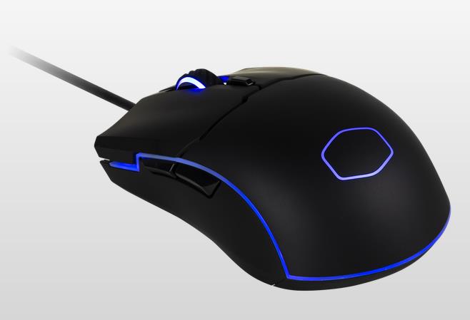  <b>Wired Gaming Mouse:</b> MasterMouse CM110 RGB Optical Mouse, 400/800/1600/3200/6000 dpi, Three Zone RGB Illumination  