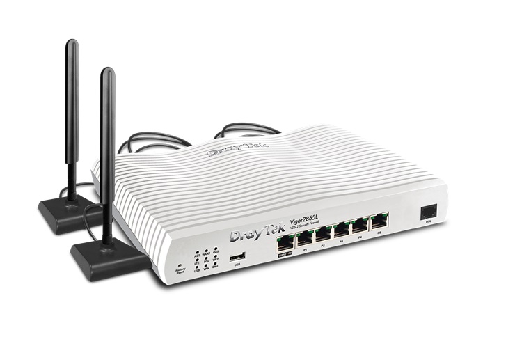 VDSL2 35b/ADSL2+, Multi WAN Router with a Cat6 4G LTE SIM slot, 1 x GbE WAN/LAN, and 3G/4G USB WAN port for Load Balancing and Fail-over, 5 x GbE LANs, Object-based SPI Firewall, CSM, QoS, 32 x VPNs, 16 x SSL VPNs, and support VigorACS 2  
