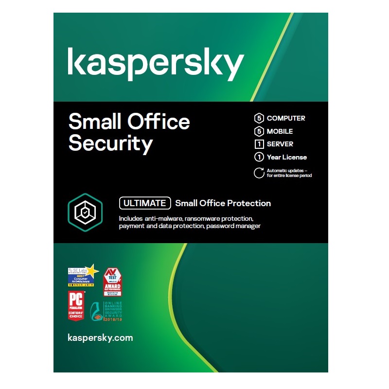  Kaspersky Small Office Security 5 Users 1 year KL4541EOEFS. Digital license delivery by email.  
