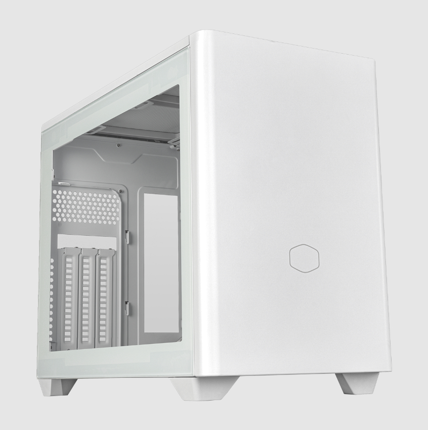  MiNI-Tower Case: MasterBox NR200P V2 - White<BR>1x 120mm PWM Fan, 2x USB 3.2 + 1x USB Type-C, 1x PCI-e 4.0 Riser Cable, Tempered Glass/ Solid Side Panel, Supports: mini-ITX  