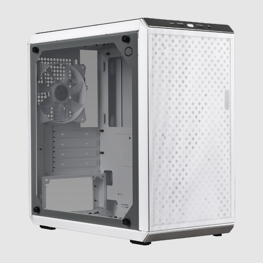  <b>Mini-Tower Case:</b> Q300L V2 - White<BR>1x 120mm Fan, 2x USB 3.2, 1x USB Type-C, Tempered Glass Side Panel, Supports: mATX/mini-ITX  