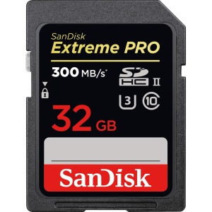  Extreme Pro SDHC, SDXPK 32GB, U3, C10, UHS-II, 300MB/s R, 260MB/s W, 4x6, Lifetime Limited  
