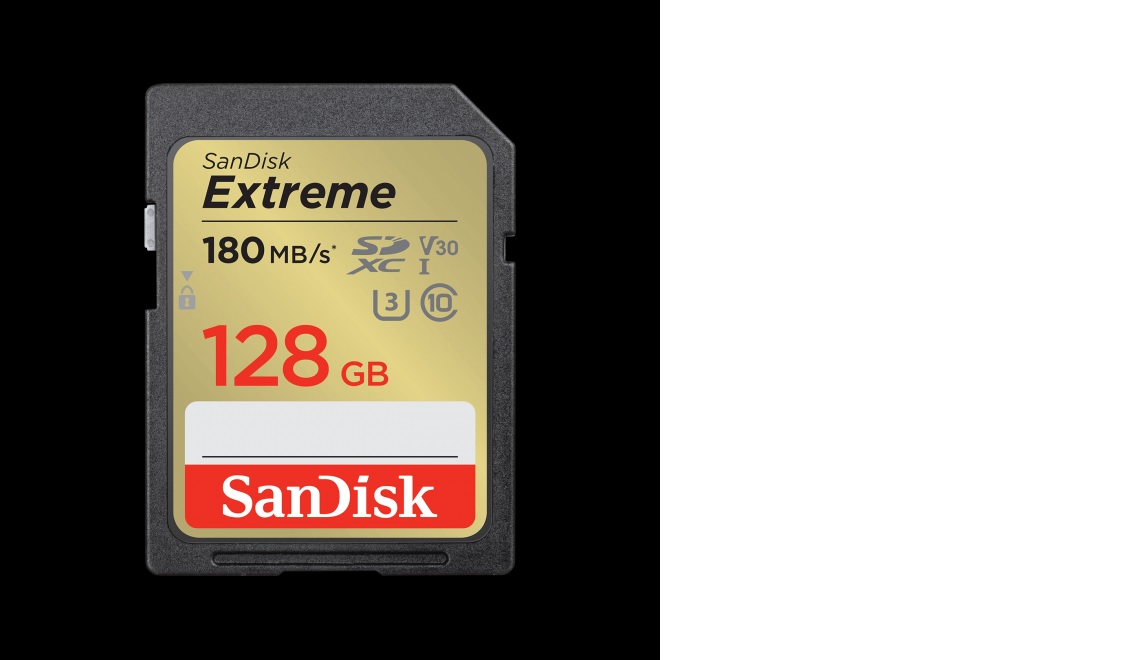  128GB Extreme SD UHS-I Card R180MB/s , W90MB/s  