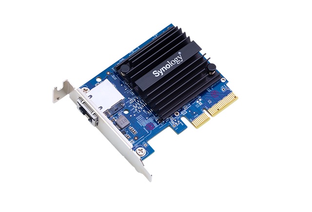  10GBASE-T/NBASE-T RJ45 high-speed Single-port, PCIE add-in card for Synology servers, auto-negotiation between 10Gbps, 5Gbps, 2.5Gbps, 1Gbps, and 100Mbps  