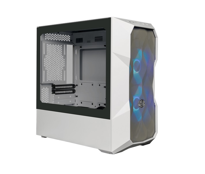  Case: MasterBox TD300 White, Polygonal Mesh, 2x ARGB 120mm Fans, Tempered Glass Side Panel, ARGB/PWM Hub Included  