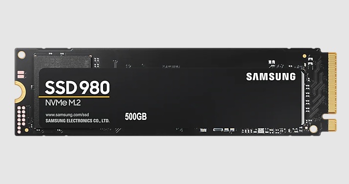  <b>M.2 NVMe SSD:</b> 500GB 980, PCIe Gen3, Read: 3100MB/s, Write: 2600MB/s, R:400K/W:470K IOPS, 300 TBW  