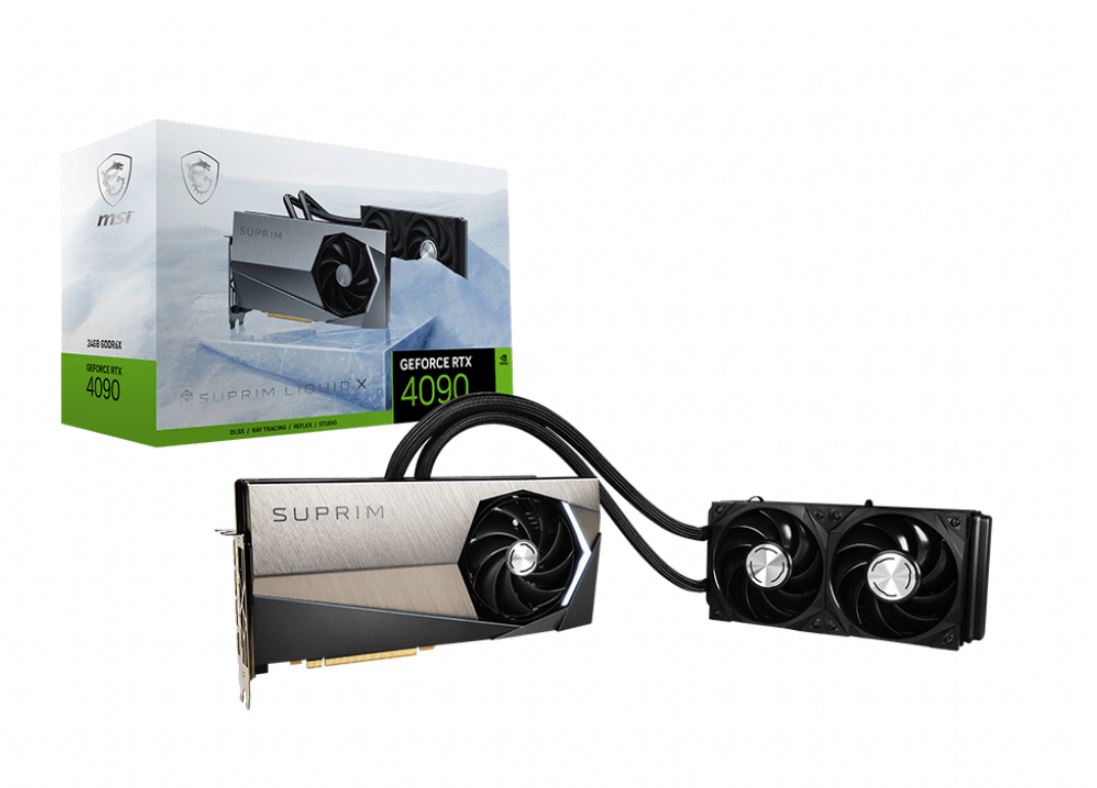  nVidia GeForce RTX 4090 SUPRIM LIQUID X 24G Video card, 2640 MHZ PCI-E 4, GDDR6X, 3x DP1.4a, 1x HDMI 2.1  