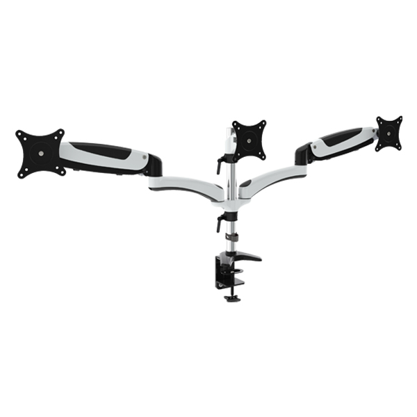  Gas Spring Desktop Clamp Aluminium 3 LCD Monitor Arm with Desk Clamp support up to 24", Tilt '-90~+85, Swivel 180, VESA 75/100  