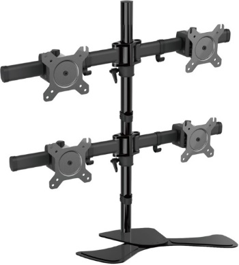  VM-MP340S - Free Standing Four LCD Monitors Support up to 27''; Tilt -15/+15; Rotate 360; VESA 75/100  