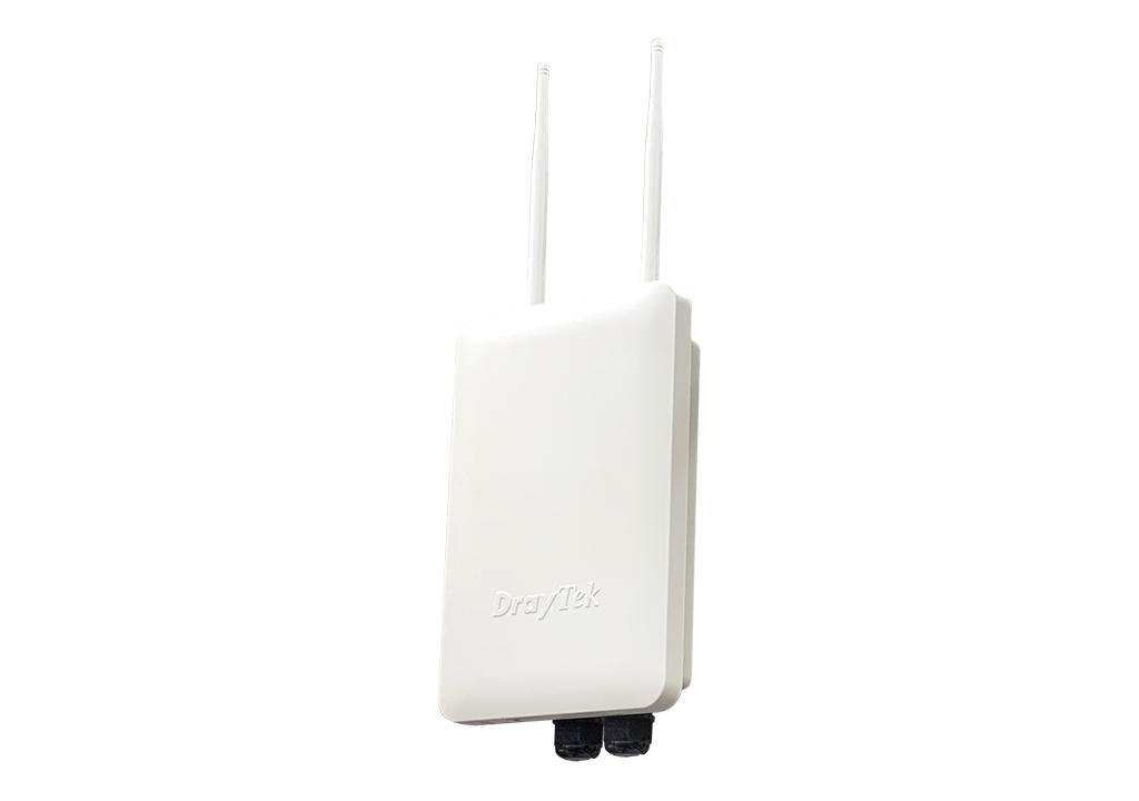  IP67 Rated Dust & Water Resistant Outdoor 802.11ac wireless AP with high TX power up to 25dBm, 2 x Omni-directional antennae, built-in internal directional antenna up to 3km, 1 x Gigabit LAN port with PoE-PD port, 1 x Gigabit LAN port with PoE-PSE port, 2 x physical VLANs, and support VigorACS 2/3  