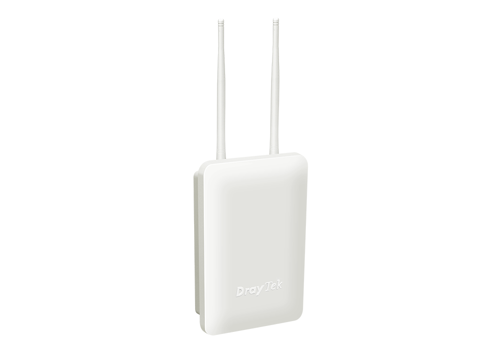 IP67 Rated Dust & Water Resistant Outdoor 802.11ac wireless AP with high TX power up to 25dBm, 2 x Omni-directional antennae, 1 x Gigabit LAN port with PoE-PD port, 2 x physical VLANs, and support VigorACS 2/3  