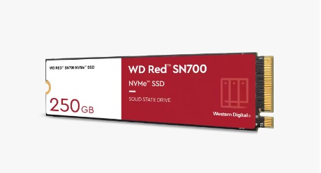  <b>M.2 NVMe SSD:</b> 250GB RED SN700, PCIe Gen3, M.2 2280 S3-M, Read: 3100MB/s, Write: 1600MB/s, R:220K/W:180K IOPS, 500 TBW, 1.75M MTBF  