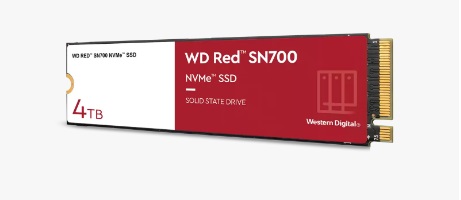  <b>M.2 NVMe SSD:</b> 4TB RED SN700, PCIe Gen3, M.2 2280 S3-M, Read: 3400MB/s, Write: 3100MB/s, R:550K/W:520K IOPS, 5100 TBW, 1.75M MTBF  