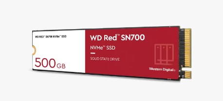  <b>M.2 NVMe SSD:</b> 500GB RED SN700, PCIe Gen3, M.2 2280 S3-M, Read: 3430MB/s, Write: 2600MB/s, R:420K/W:380K IOPS, 1000 TBW, 1.75M MTBF  
