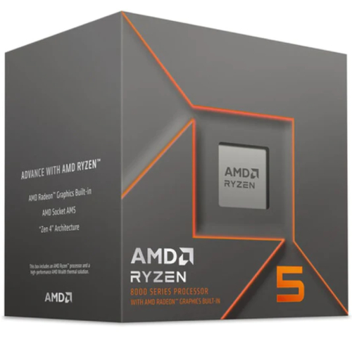  Processor: Socket AM5, Desktop CPU (Boxed), 6 Core/ 12 Threads, Unlocked, Base Clock: 4.3GHz / Boost Clock: 5.0GHz, AMD Radeon 760M Graphics, 16MB L3 Cache, 65W, Wraith Stealth Cooler Included  