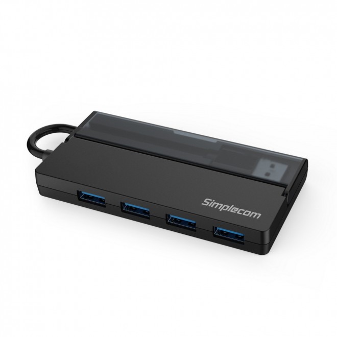  Portable 4 Port USB 3.2 Gen1 (USB 3.0 AM) 5Gbps Hub with Cable Storage  