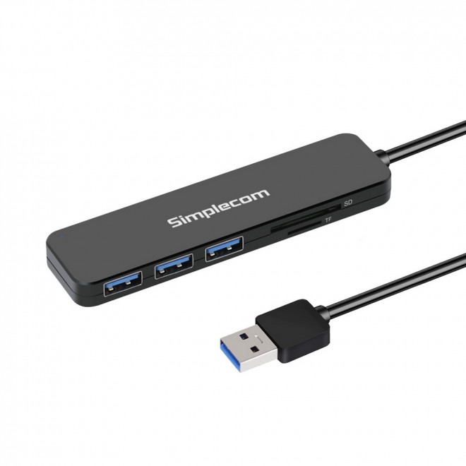  SuperSpeed 3 Port USB 3.0 (USB 3.2 Gen 1) Hub with SD MicroSD Card Reader  