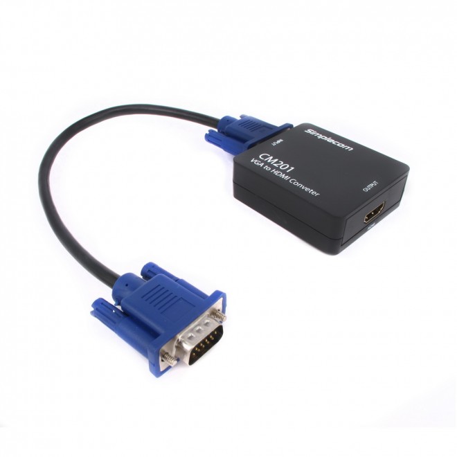  VGA to HDMI + Audio 3.5mm Stereo Converter Adapter Power by USB Cable  