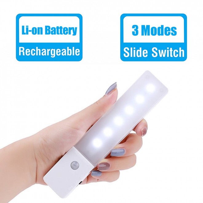 Rechargeable Infrared Motion Sensor Wall LED Night Light Torch  