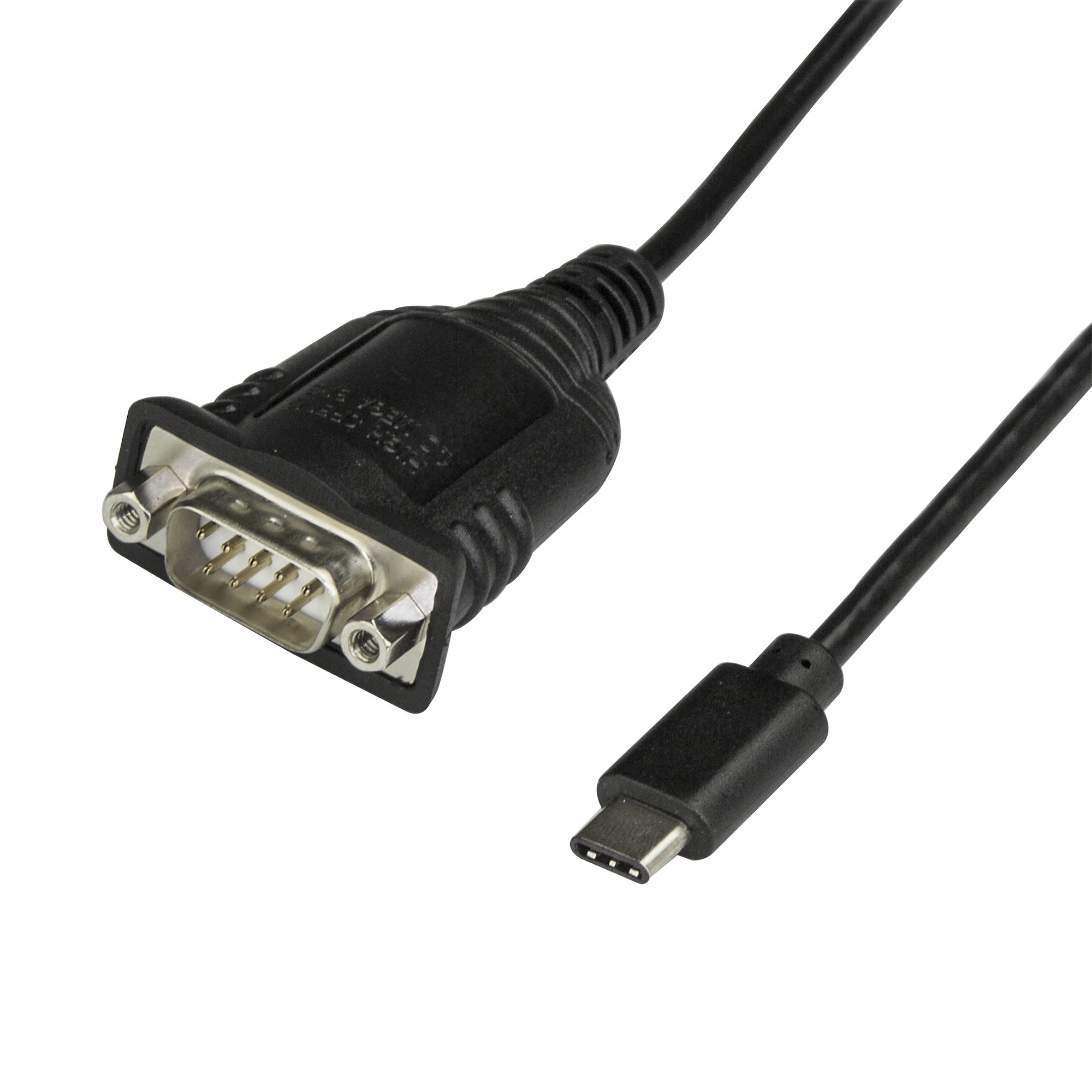  24-pin USB 2.0 Type-C Male to 9-pin DB-9 RS-232 Serial Male 40cm - Black  