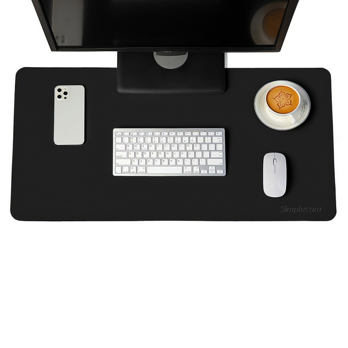  Desk Mouse Pad Non-Slip PU Leather 80x40cm - Black  