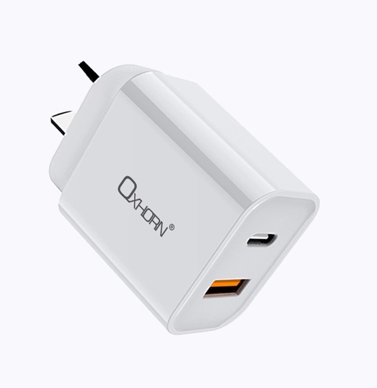  Wall Charger: USB Type-C and Type-A 3.0 Quick Charge 20W Charger  