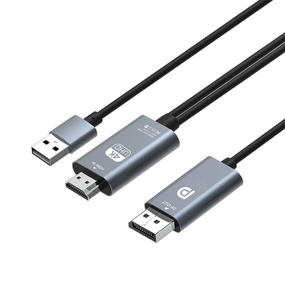  HDMI to DisplayPort Active Converter Cable 4K@60hz USB Powered 2M  