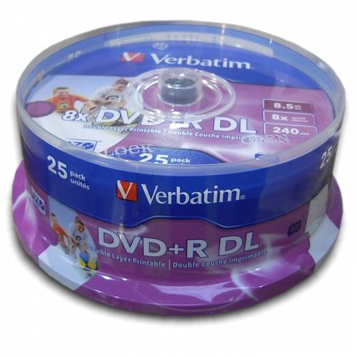  DVD+R DL 8.5GB 8X White  Wide IJ 25PK SP  