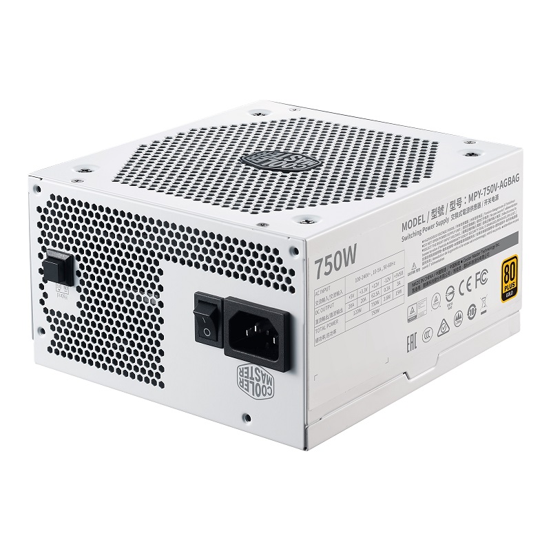  ATX PSU: V750W GOLD V2 Fully Modular White, 80 PLUS Gold, Semi-Fanless Mode with Hybrid Switch, 4x PCI-E, 12x SATA  