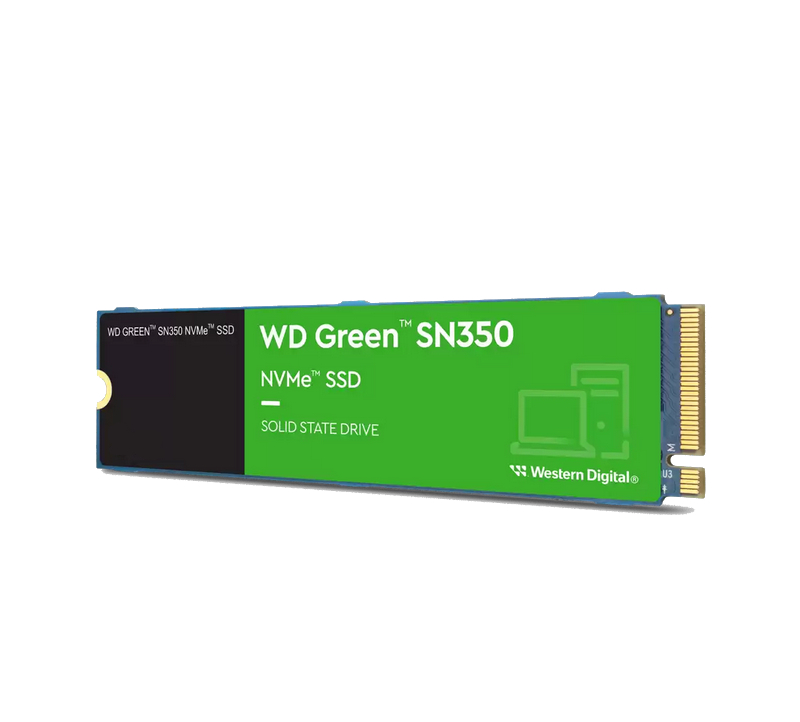  <b>M.2 NVMe SSD:</b> 2TB GREEN SN350, PCIe Gen3, Read: 3200MB/s, Write: 3200MB/s, R:0K/W:450K IOPS, 100 TBW, 1M MTBF  