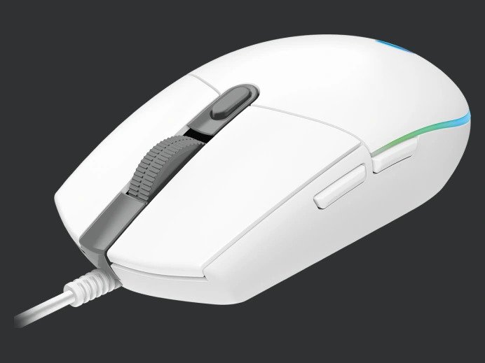  <b>Wired Gaming Mouse:</b> Lightsync G203 <b>White</b><br>200-8000 DPI, LIGHTSYNC RGB, 6 Programmable Buttons, USB Wired  