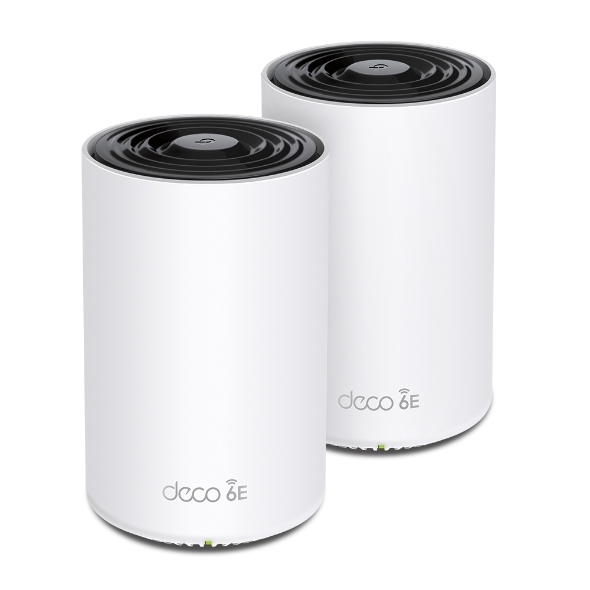  AXE5400 Tri-Band Mesh Wi-Fi 6E System (2-Pack) - - 2402 Mbps (6GHz)+ 2402 Mbps (5GHz)+ 574 Mbps (2.5GHz), 1 2.5 Gbps Port + 2 Gigabit Ports, Mesh WiFi coverage up to 500 m2 (2-pack)<br><Font Color="red">Promo 2/10/23 - 31/10/23: Free TAPO C212 Camera. Redeem From TP-Link Australia.  