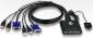 Petite 2 Port USB KVM Switch with external switch button & USB passthrough - Cables Built In Petite 2 Port USB KVM Switch with external switch button & USB passthrough - Cables Built In
