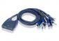 Petite 4 Port USB VGA KVM Switch with Audio - 1.8m Cables Built In Petite 4 Port USB VGA KVM Switch with Audio - 1.8m Cables Built In