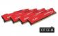 QUAD CHANNEL: 64GB (4 x 16GB) 2400MHZ DDR4 288Pin CL15 DIMM (KIT OF 4) HYPERX FURY RED QUAD CHANNEL: 64GB (4 x 16GB) 2400MHZ DDR4 288Pin CL15 DIMM (KIT OF 4) HYPERX FURY RED